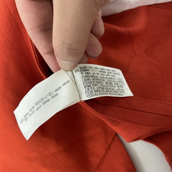 Zara Womens Blazer Suit Jacket Large L Pumpkin orange Lined 2922/041 NWT - Picture 14 of 16